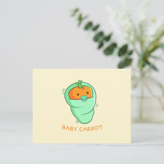 Baby Carrot Pun Postkarte (Stehend Vorderseite)