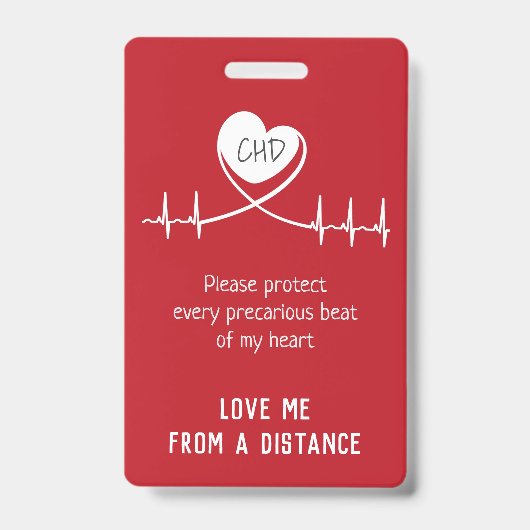 Baby Carsitz CHD Alert-Abzeichen Ausweis (Vorderseite)