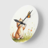 Baby Cat und Schmetterling Uhr (Winkel)