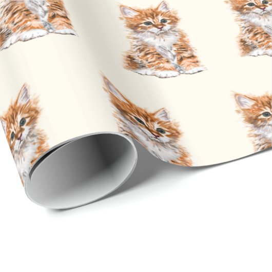 Baby Cat Wrapping Paper Geschenkpapier (Rolleneckpunkt)