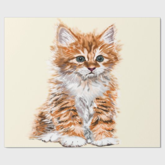 Baby cat Wrapping Paper - Ihre Farben - Text Geschenkpapier (Flach)