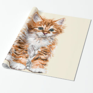 Baby cat Wrapping Paper - Ihre Farben - Text Geschenkpapier