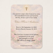 Baby Catholic Funeral Memorial Holy Card - (Rückseite)