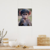 Baby Chacma Baboon Poster (Küche)