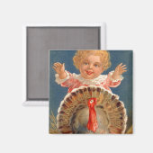 Baby Chasing Tom Turkey Vintag Magnet (Vorderseite/Rückseite)