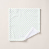 Baby Checkerboard Pastel Green White Badhandtuch Set (Waschlappen)