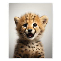 Baby Cheetah Art Print | Safari Kinderzimmer Art