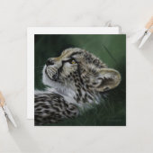 Baby Cheetah blank card with envelope Karte (Vorderseite/Rückseite Beispiel)