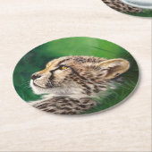 Baby Cheetah Coaster Runder Pappuntersetzer (Angewinkelt)