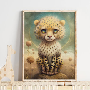 Baby Cheetah Gender Neutral   Cheetah Wall Print Poster