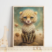 Baby Cheetah Gender Neutral | Cheetah Wall Print Poster