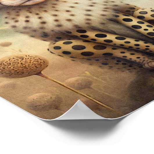 Baby Cheetah Gender Neutral | Cheetah Wall Print Poster (Ecke)