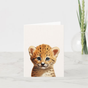 Baby Cheetah Portrait Karte