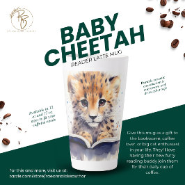 Baby Cheetah Reader Latte Tasse