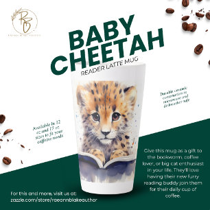 Baby Cheetah Reader Latte Tasse