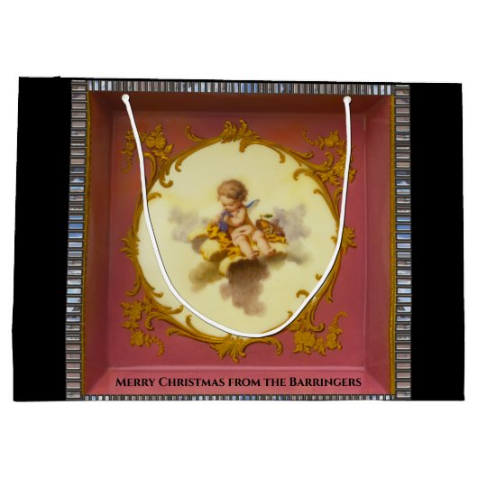 Baby Cherub Holiday Joy Große Geschenktüte (Rückseite)