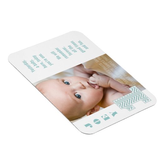 Baby Chevron 1st Birthday Foto Memory Magnet (Rechte Seite)