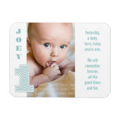 Baby Chevron 1st Birthday Foto Memory Magnet (Horizontal)