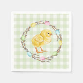 Baby Chick And Pastel Willow Wreath Easter Serviette (Vorderseite)