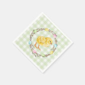 Baby Chick And Pastel Willow Wreath Easter Serviette (Ecke)