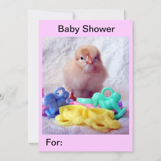 Baby Chick, Babydusche Einladung (Vorderseite)