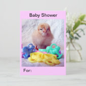 Baby Chick, Babydusche Einladung (Stehend Vorderseite)