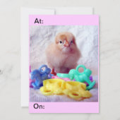 Baby Chick, Babydusche Einladung (Rückseite)