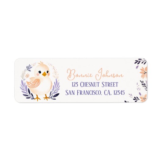 Baby Chick Boho Peach Lavender Floral Design - (Vorne)