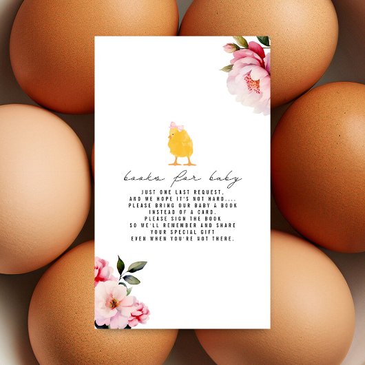 Baby Chick Floral Baby Showbuchanfrage Begleitkarte