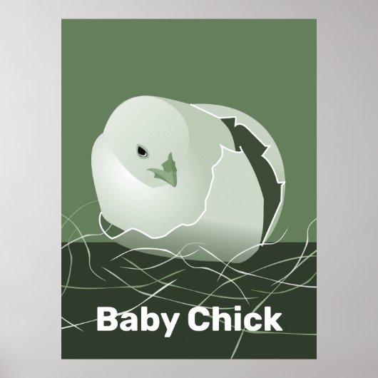 Baby Chick Green Kitchen Wall Art Poster (Vorne)