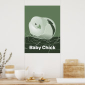 Baby Chick Green Kitchen Wall Art Poster (Küche)