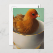 Baby Chick in Teacup Postkarte (Vorne/Hinten)