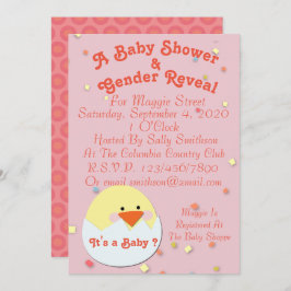 Baby Chick on Shower & Gender Reveitation Einladung