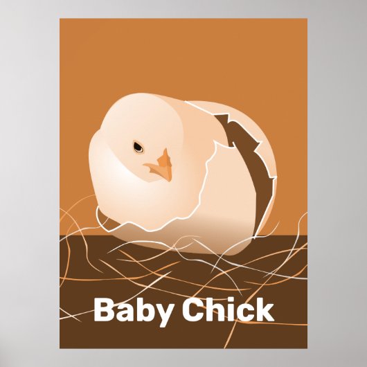 Baby Chick Orange Kitchen Wall Art Poster (Vorne)