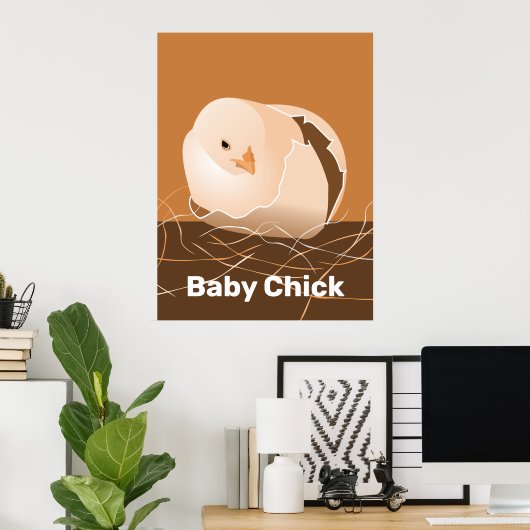 Baby Chick Orange Kitchen Wall Art Poster (Heimbüro)