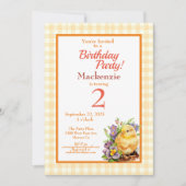 Baby Chick Yellow Geburtstagsparty Einladung (Vorderseite)