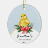 Baby Chicken Baby's First Christmas Ornament (Links)