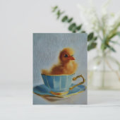 Baby Chicken in einem Teacup Postkarte (Stehend Vorderseite)