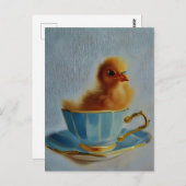 Baby Chicken in einem Teacup Postkarte (Vorne/Hinten)