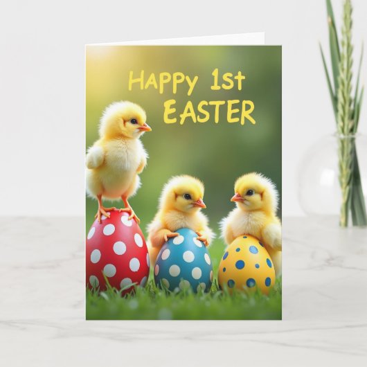 Baby Chicks Easter Greetings Card Karte (Vorderseite)