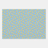 Baby Chicks Farm Animal Cute Kawaii Pattern Blue Geschenkpapier Set (Vorderseite)