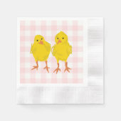 Baby Chicks Malerei Osterzange Serviette (Vorderseite)