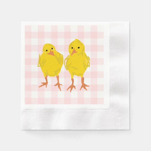 Baby Chicks Malerei Osterzange Serviette (Vorderseite)