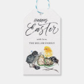 Baby Chicks & Nest | Frohe Ostern Geschenkanhänger (Vorderseite)