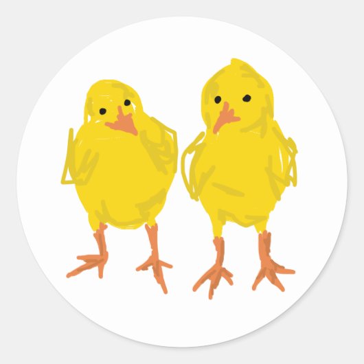 Baby Chicks Oster Pieps Zeichnen Sticker (Vorderseite)