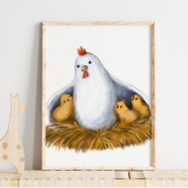 Baby Chicks Print | Baby Chips Aquarellfarbe Print Poster
