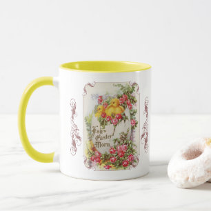 Baby Chicks und Rose Vintage Tasse