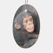 Baby Chimpanzee Keramik Ornament (Links)