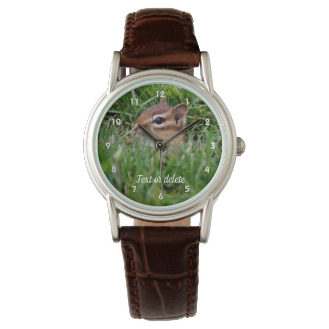 Baby Chipmunk Animal Personalisiert Armbanduhr (Vorderseite)