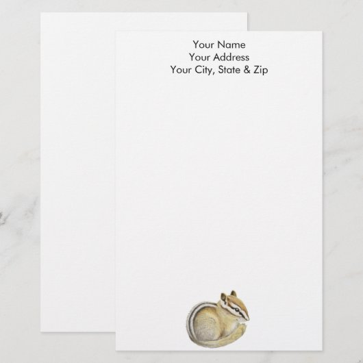 Baby Chipmunk Briefpapier (Vorne/Hinten)